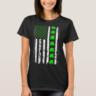 T-shirt Retro St Patrick's Day Drapeau vert irlandais amér