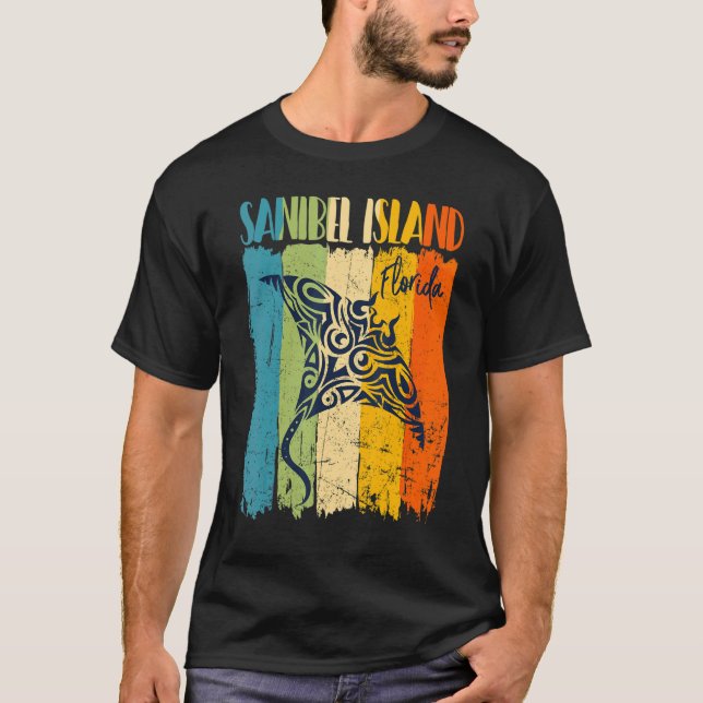 T-shirt Retro Stingray Sanibel Island Floride thème ami (Devant)
