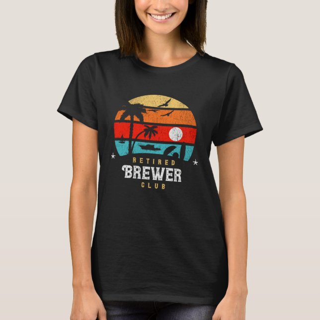 T-shirt Retro Style Retirement Gag Idea Funny Retired Brew (Devant)