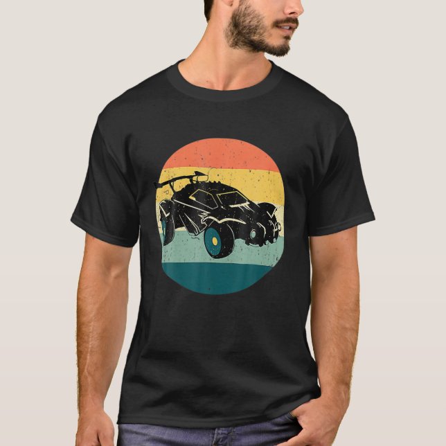 T-shirt Retro Style Rocket RC Soccer Car League Jeu amusan (Devant)