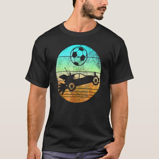 T-shirt Retro Style Rocket Rc Soccer Voiture Ligue Gamer C (Devant)