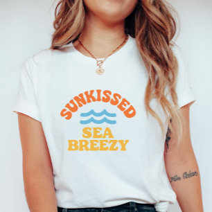 T-shirt Rétro Sunkissed Sea Breezy ; Été Coloré