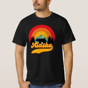 T-shirt Retro Sunset Alaska Juneau Bear Mountains Wild AK