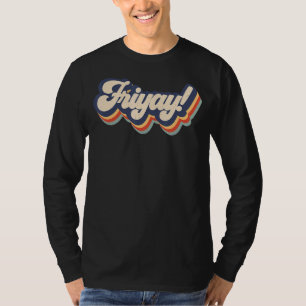 T-shirt Retro Sunset C'est Fri Yay Weekend Enseignant & Ma