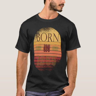 T-shirt Retro Sunset Collection Date De Naissance 1955 Ann