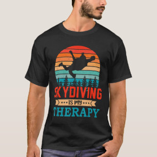 T-shirt Retro Sunset Design Cadeau Skydiving Pour Funny Sk