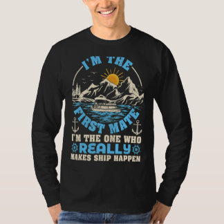 T-shirt Retro Sunset First Mate Je suis un fait vraiment n