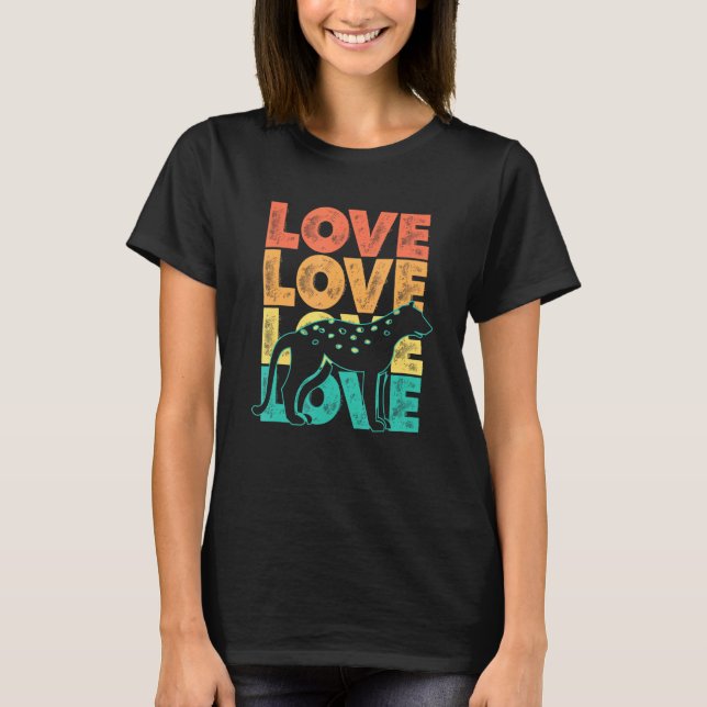 T-shirt Retro Sunset I Love Cheetahs Idée pour animal (Devant)