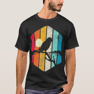 T-shirt Rétro Sunset Lovebird Silhouette Cool Animal Anima