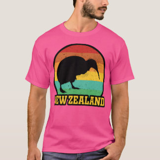 T-shirt Retro Sunset Nouvelle-Zélande Kiwi
