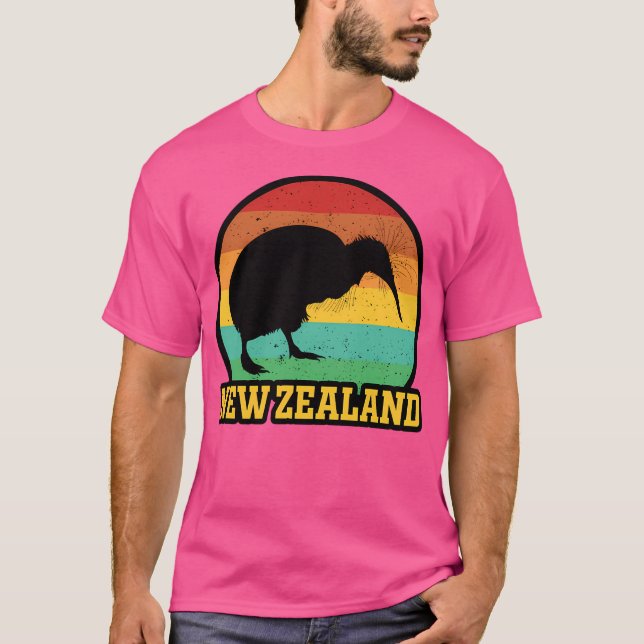 T-shirt Retro Sunset Nouvelle-Zélande Kiwi (Devant)