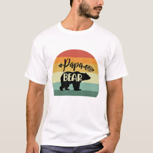 T-shirt Retro Sunset Papa Bear
