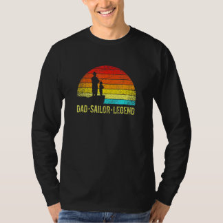 T-shirt Retro Sunset Papa Légende de voile