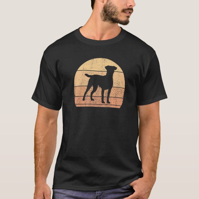 T-shirt Retro Sunset Patterdale Terrier Dog (Devant)