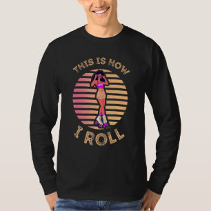 T-shirt Retro Sunset Roller Skating Girls Afro Voici comme