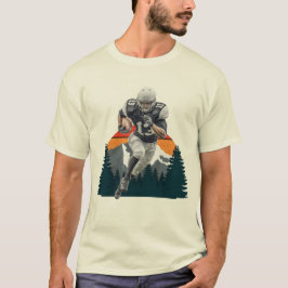 T-shirt Retro Sunset Wild American Football Player Tee