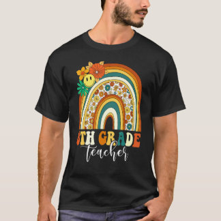T-shirt Retro Super 8e année Enseignant de 8e année Rainbo