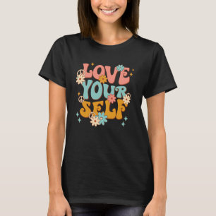 T-shirt Retro Super Amour Vous-même Daisy Hippie Motivatio