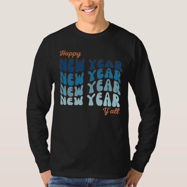 T-shirt Retro Super Bonne année Y'all Hommes (Devant)