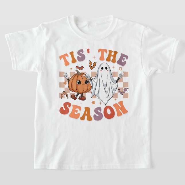 T-shirt Retro Super C'Est La Saison Citrouille Ghost Hippi (Poser)