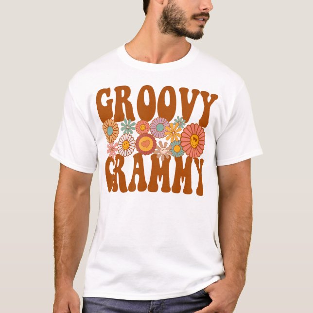 T-shirt Retro Super Grammy Matching Famille Anniversaire (Devant)