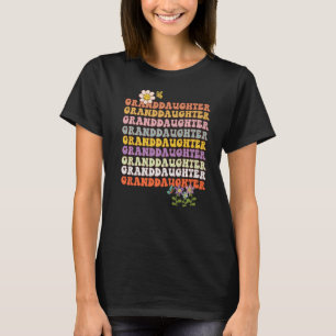 T-shirt Retro super Grandgirl mots ondulés avec fleurs