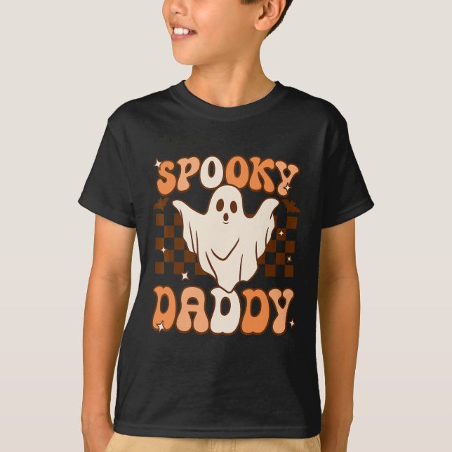 T-shirt Retro Super Halloween Ghost Éffrayant Daddy Costum (Devant)