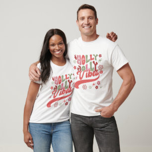 T-shirt Retro Super Holly Jolly Vibes Typographie