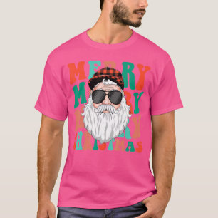 T-shirt Retro Super Noël Joyeux Restez lumineux Hippie Sa
