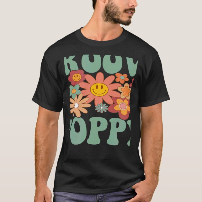 T-shirt Retro Super Poppy Famille de jumelage 1er annivers (Devant)
