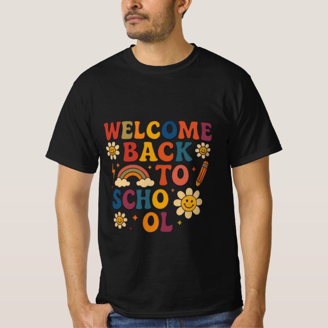 T-shirt Retro super "Welcome Back to School" Design (Devant)