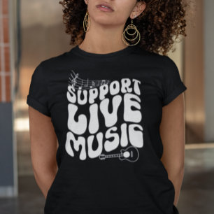 T-shirt Retro Support Live Music Super