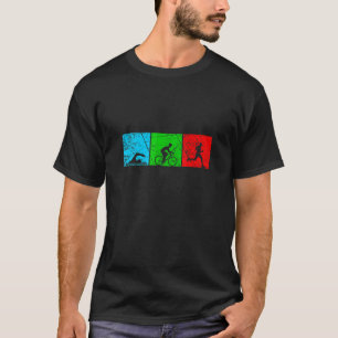 T-shirt Retro Swim Bike Run Triathlon Sport Athlétisme Hom