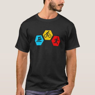 T-shirt Retro Swim Bike Run Triathlon Sport Athlétisme Hom