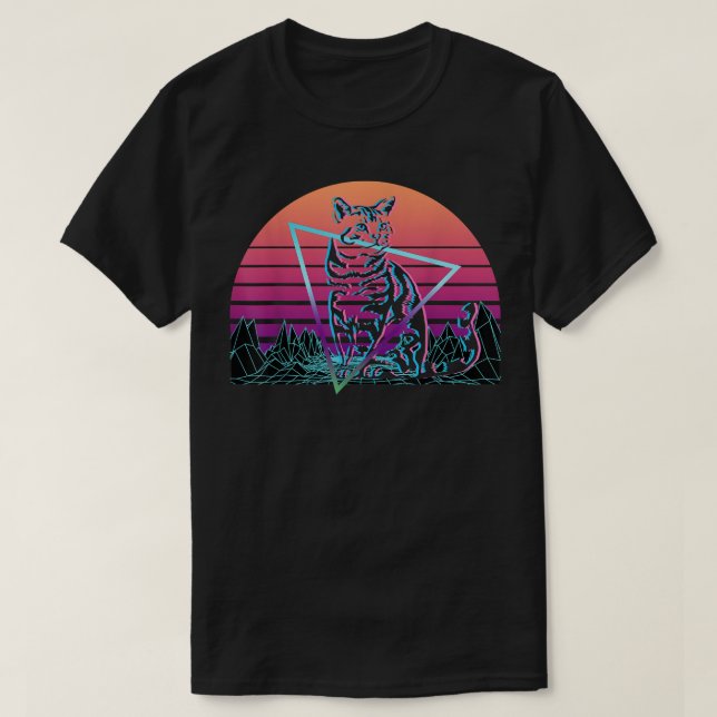 T-shirt rétro Tabby Cat (Design devant)