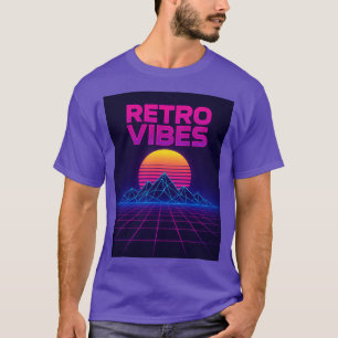 T-shirt Retro Tech Vibes Neon Synthwave Design