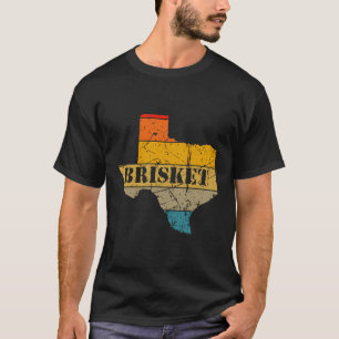 T-shirt Retro Texas Bbq Brisket Drôle Barbecue Boeuf Distr