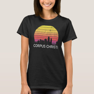 T-shirt Retro Texas Corpus Christi Skyline Vintage Urban B