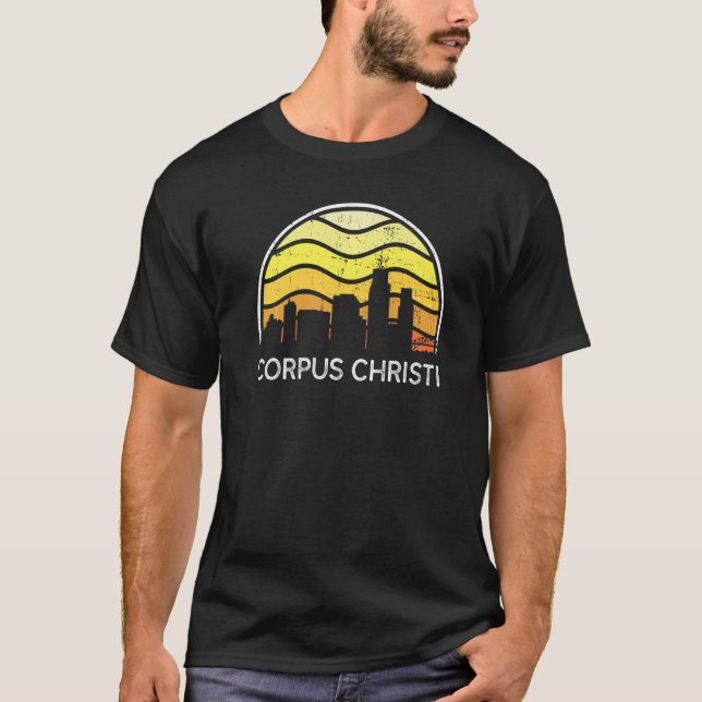 T-shirt Retro Texas Corpus Christi Visiteurs Skyline Vinta (Devant)