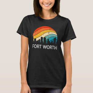 T-shirt Rétro Texas Fort Worth Skyline Vintage Urbain Grat
