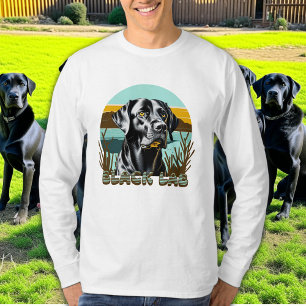 T-shirt Rétro texte Labrador Retriever Noir