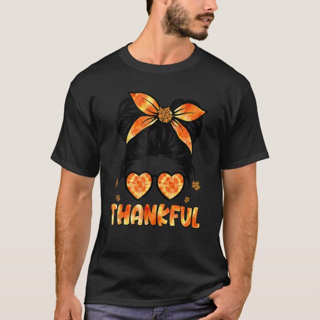 T-shirt Retro Thanksgiving Women Autumn Fall Leaves Thankf (Devant)