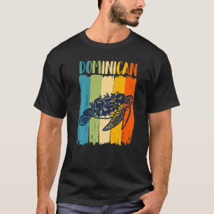 T-shirt Rétro Tortue de mer Dominicaine Thème amis Famille