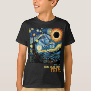 T-shirt Rétro Total Solaire Eclipse 2024 Texas Pour Hommes