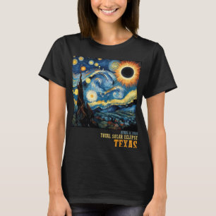 T-shirt Rétro Total Solaire Eclipse 2024 Texas Pour Hommes