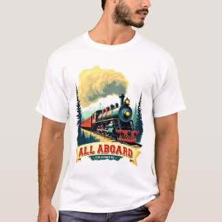 T-shirt Retro Train Adventure - Poster ferroviaire Vintage