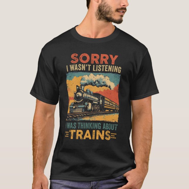 T-shirt Rétro Train Lover Modèle ferroviaire Conducteur Fu (Devant)