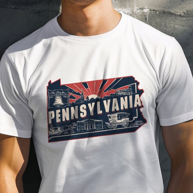T-shirt Retro Travel Iconic Pennsylvania Graphic (Créateur téléchargé)