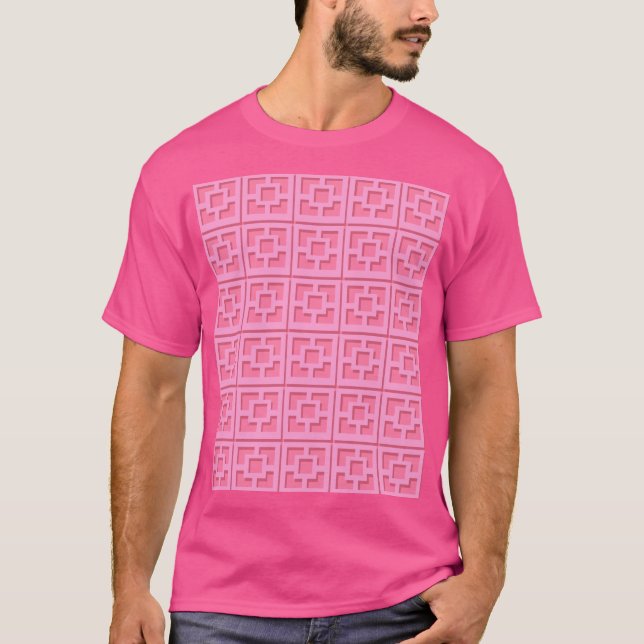 T-shirt Retro Trellis Rose (Devant)