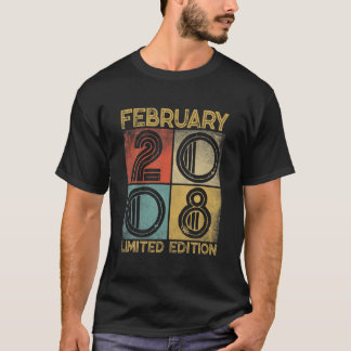 T-shirt Retro Trouvé Février 2008 14E Anniversaire 14 Ans